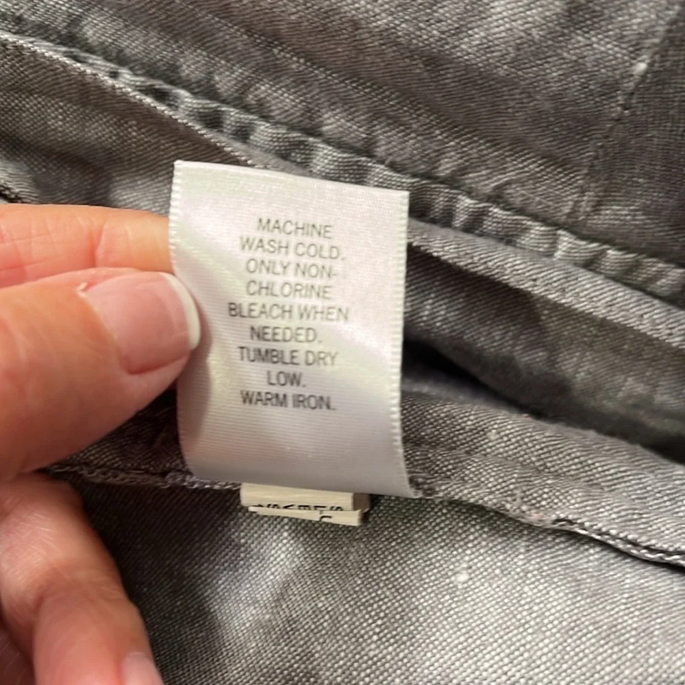 Banana Republic Gray Linen/Cotton Blend Belted Pants Sz 6